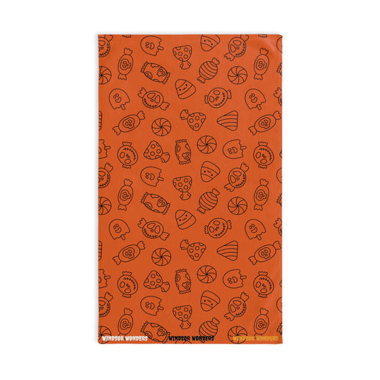 Windsor Wonders Orange Halloween Candy Hand Towel
