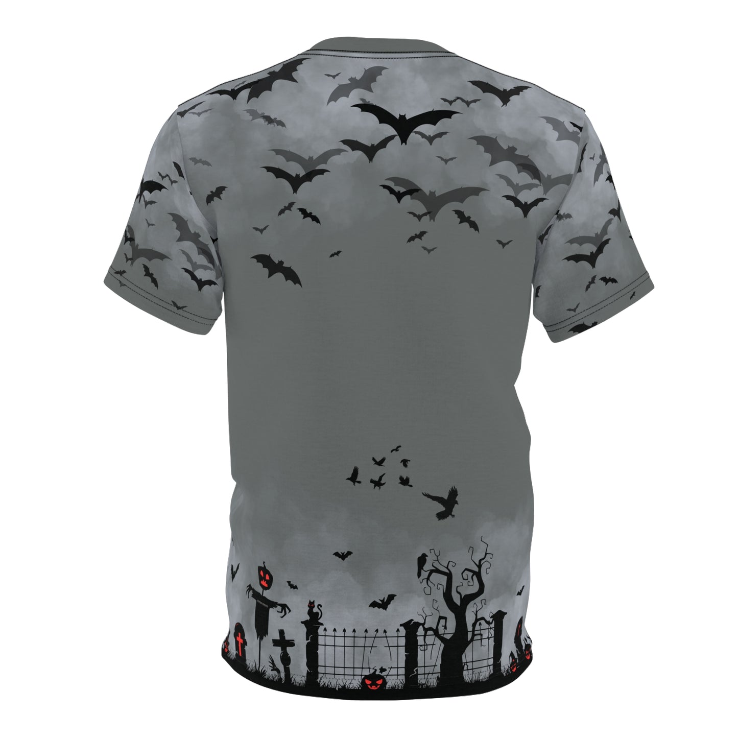Windsor Wonders Dark Grey Graveyard Bats Unisex Cut & Sew Tee (AOP)