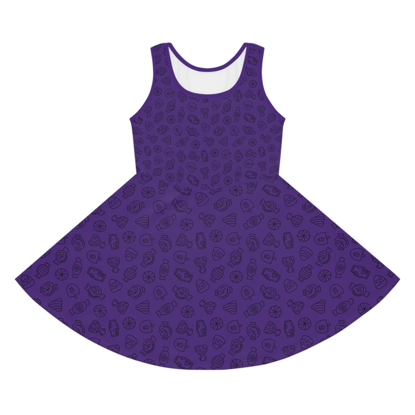 Purple Halloween Candy Girls' Sleeveless Sundress (AOP)