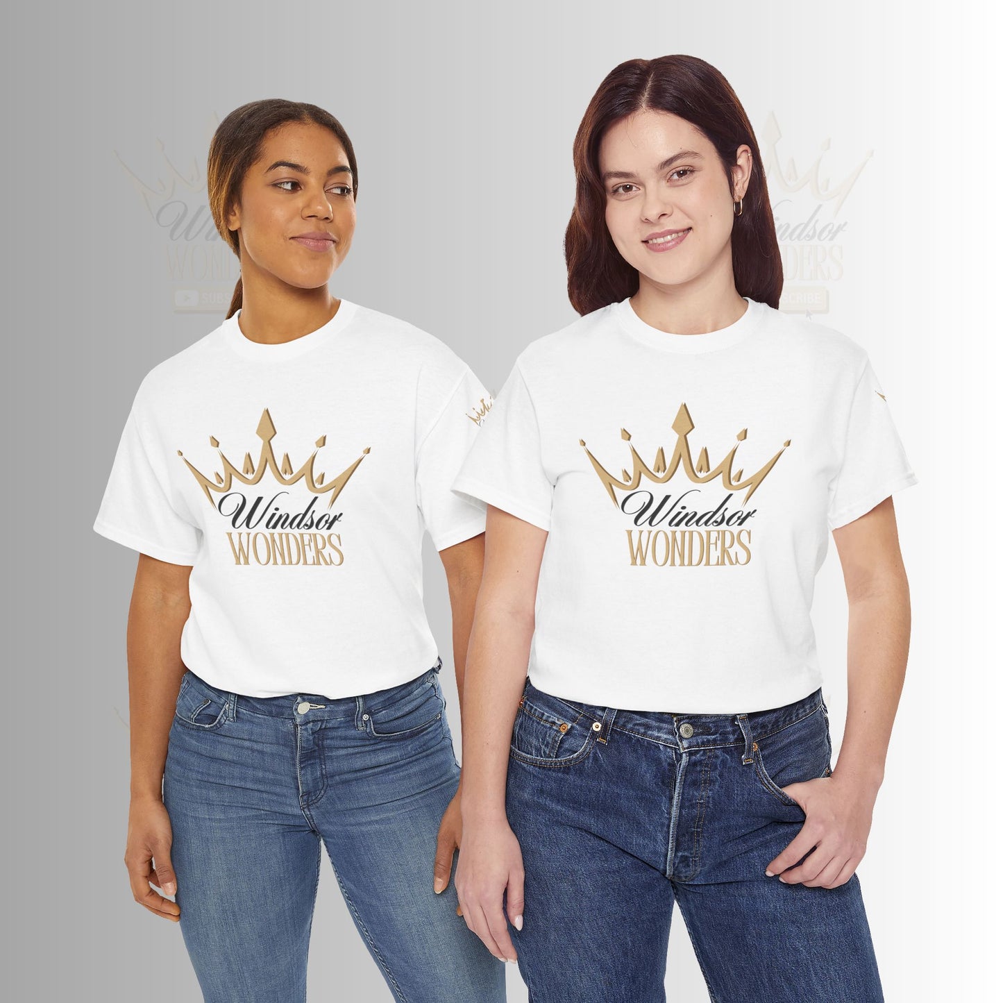 Windsor Wonders Crown Tee | Gold Graphic T-Shirt, Unisex Casual Wear, Birthday Gift, Royalty Theme, Comfortable Fashion