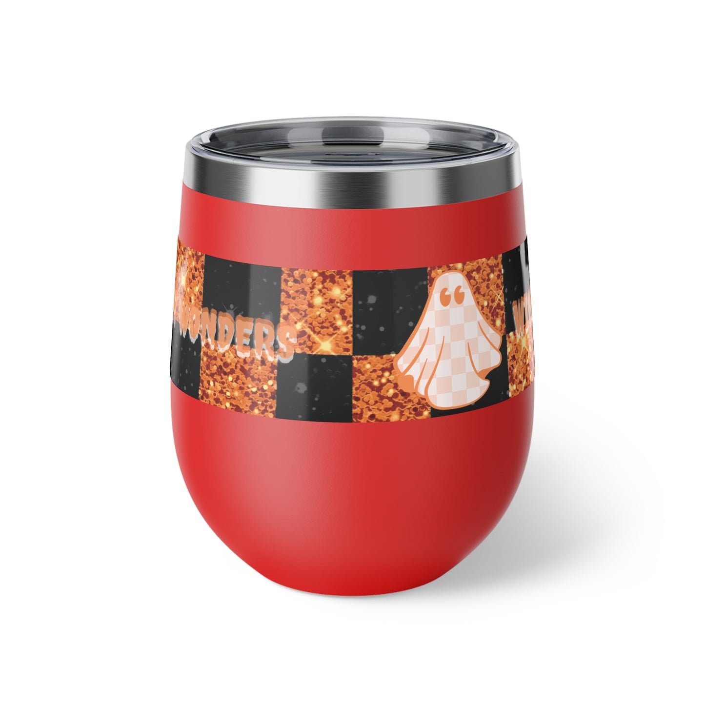 Windsor Wonders Orange Ghost Halloween Copper Vacuum Insulated Cup, 12oz