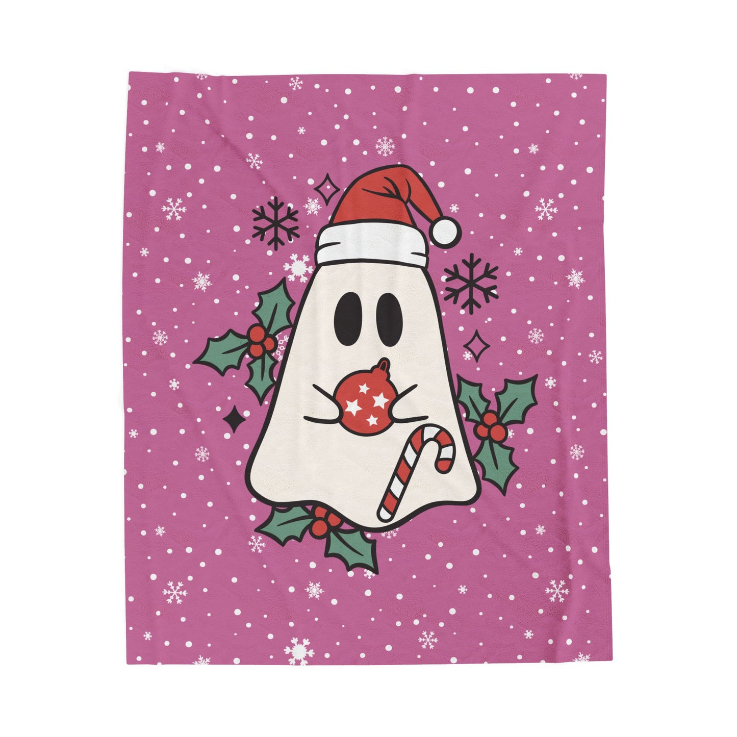 Big Festive Spirits Light Pink Velveteen Plush Blanket