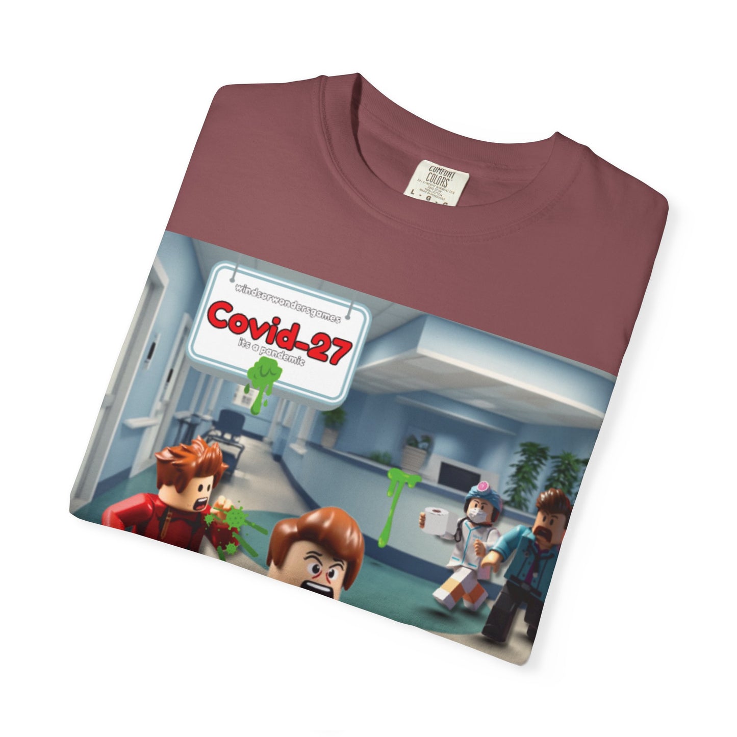 Covid-27 Pandemic Panic T-Shirt | Blocky Characters