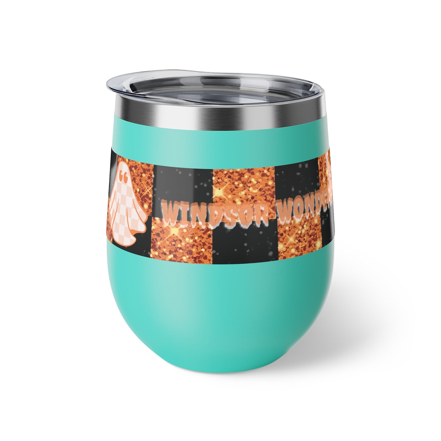Windsor Wonders Orange Ghost Halloween Copper Vacuum Insulated Cup, 12oz