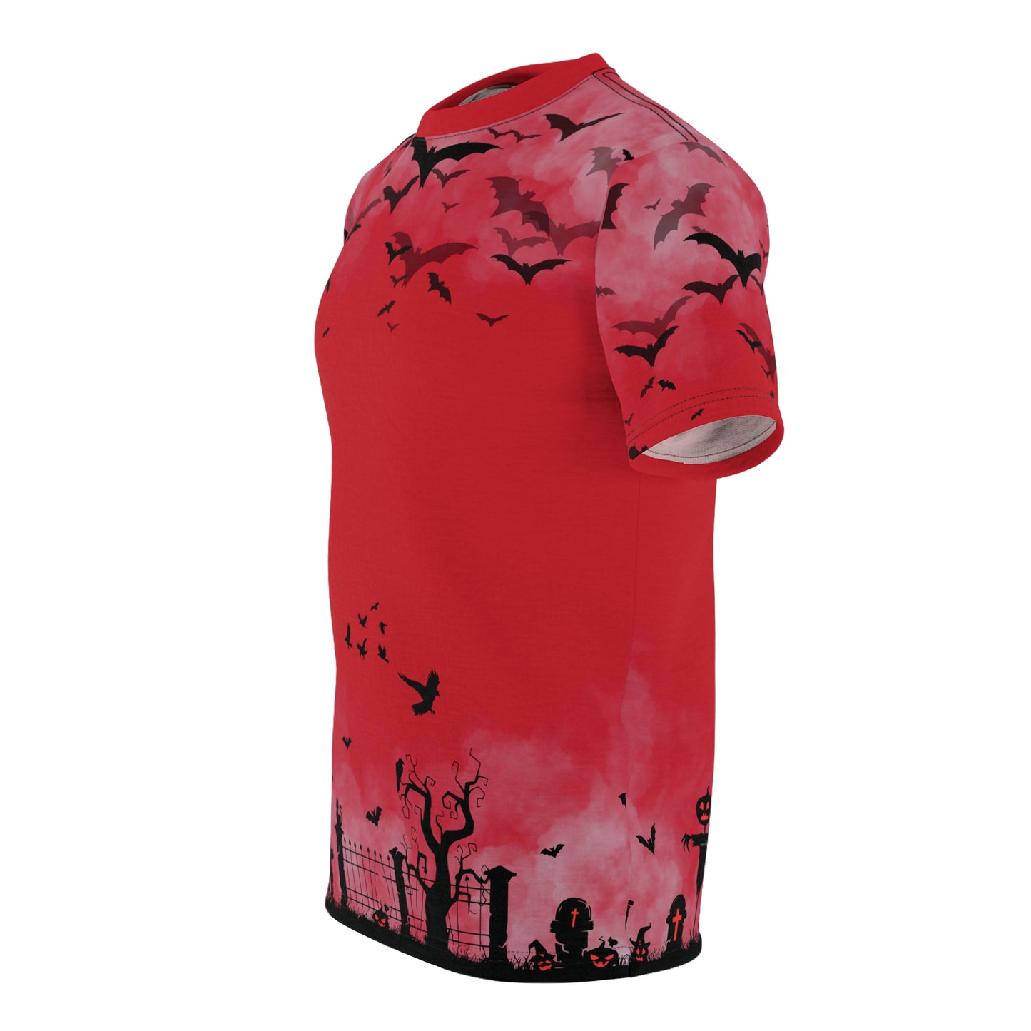 Windsor Wonders Red Graveyard Bats Unisex Cut & Sew Tee (AOP)
