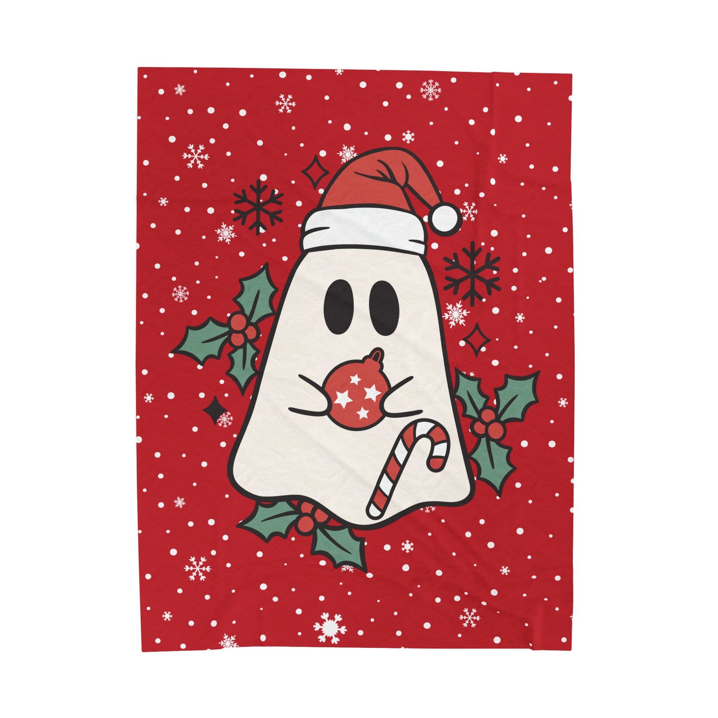 Big Festive Spirits Dark Red Velveteen Plush Blanket