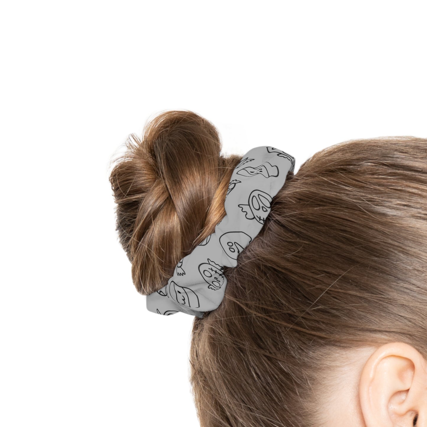 Windsor Wonders Light Grey Halloween Candy Scrunchie
