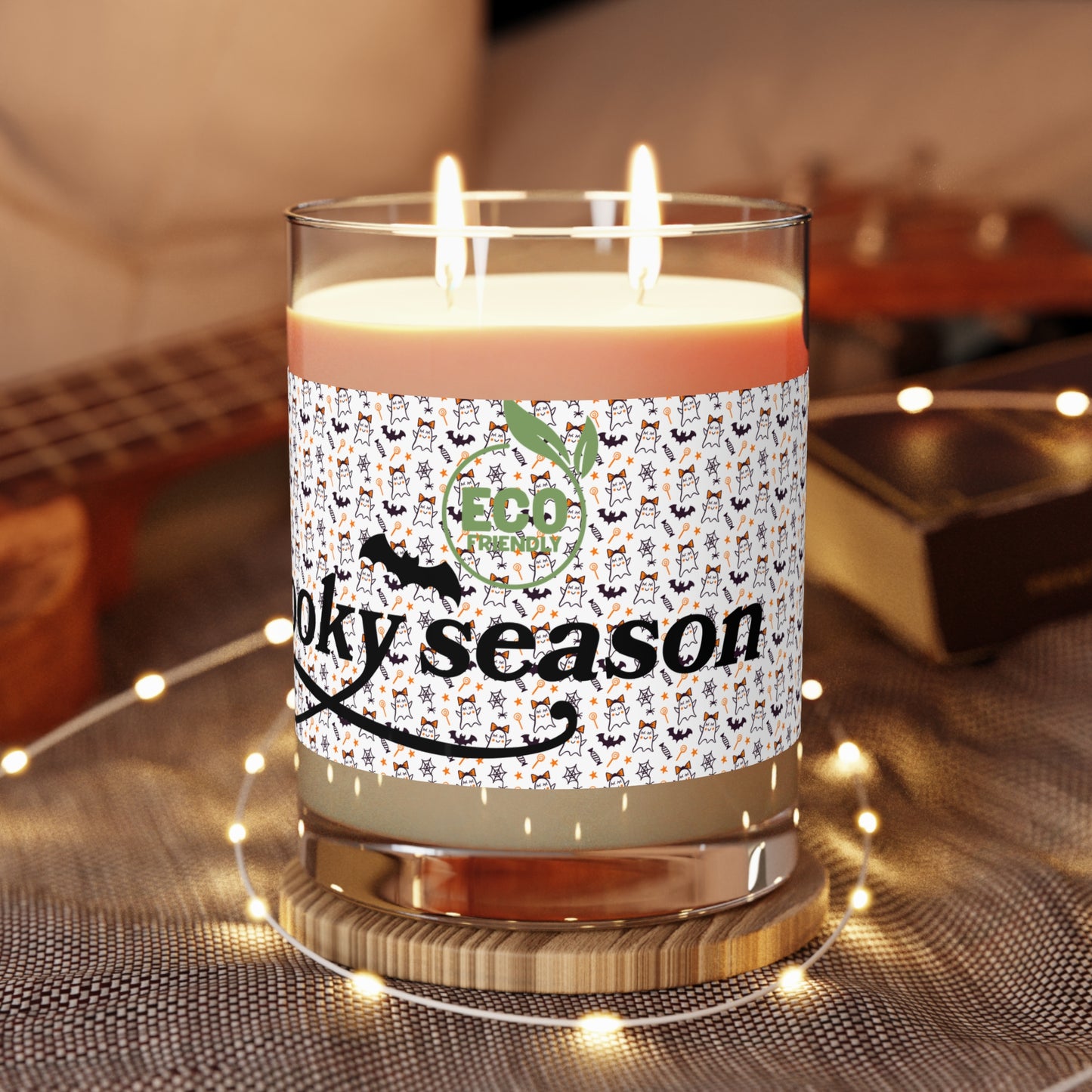 Scented Candle - Full Glass, 11oz, Cute Ghosts wrapped