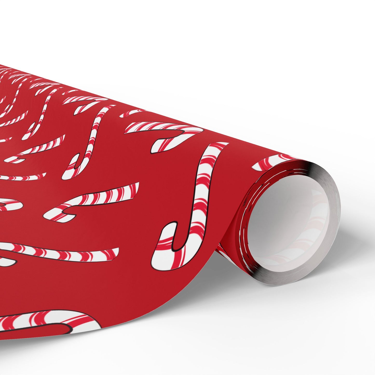 Dark Red Candy Cane Wrapping Papers