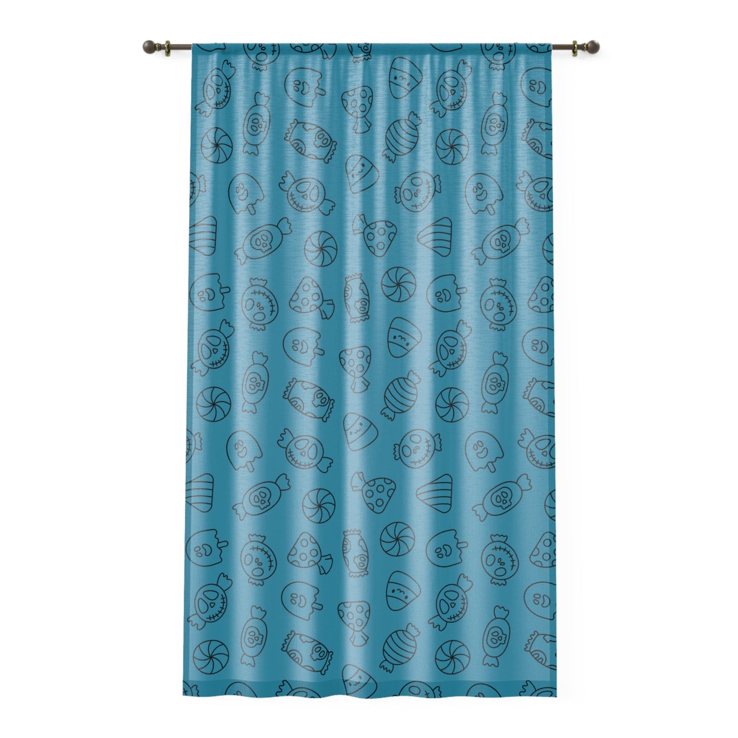 Windsor Wonders Turquoise Halloween Candy Window Curtain