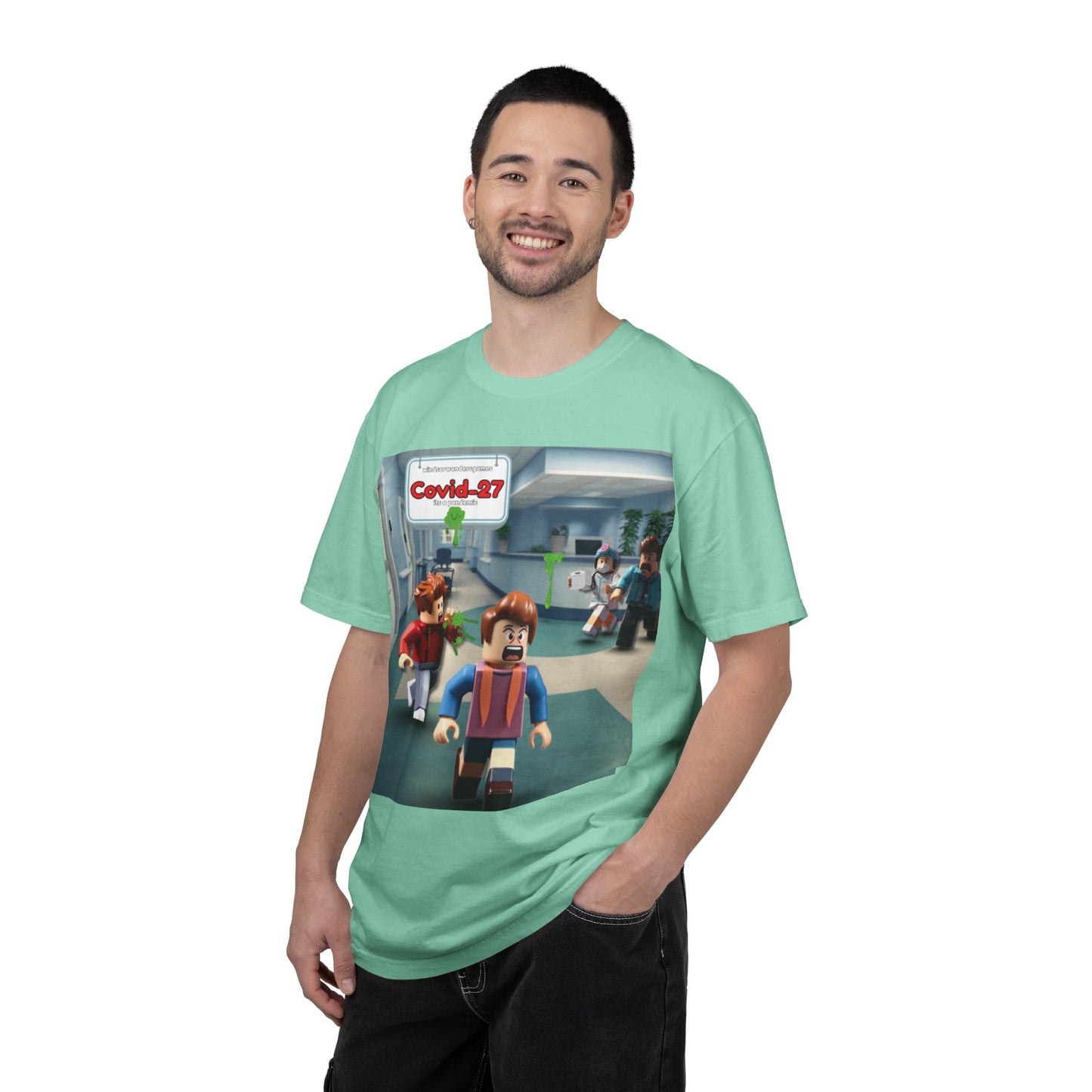 Covid-27 Pandemic Panic T-Shirt | Blocky Characters