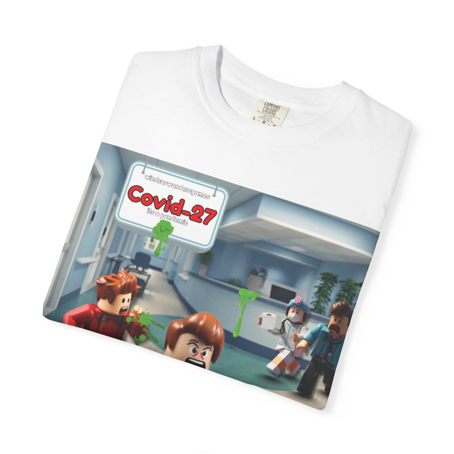 Covid-27 Pandemic Panic T-Shirt | Blocky Characters