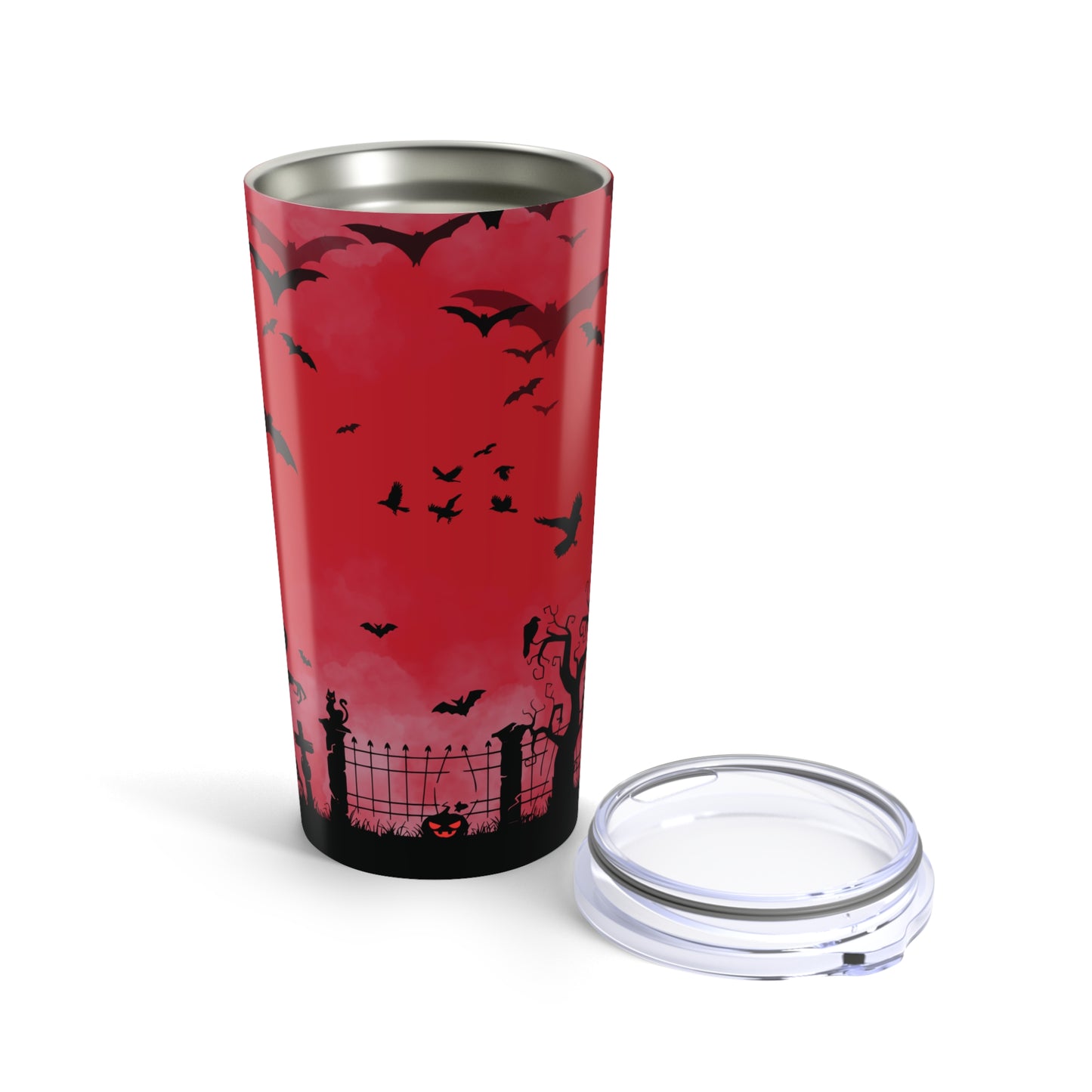Dark Red Graveyard Halloween Tumbler 20oz