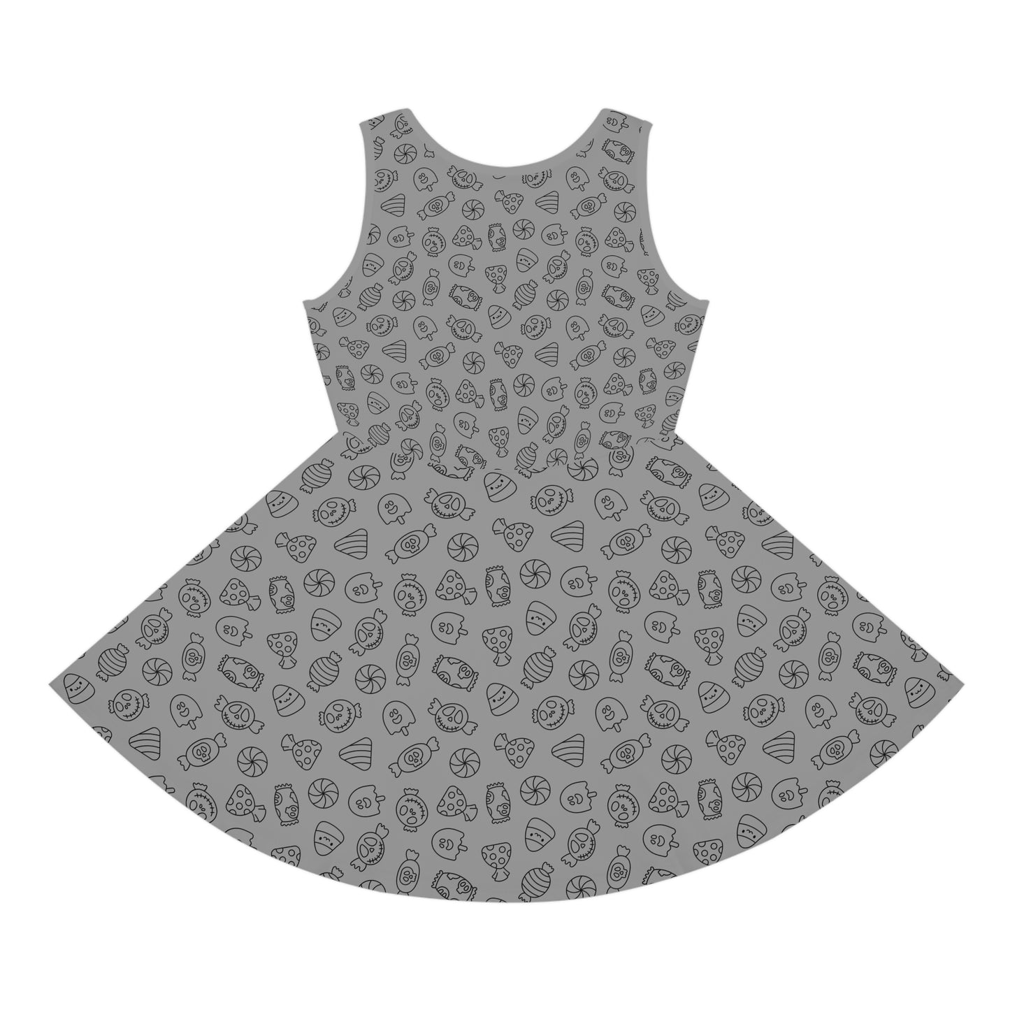 Grey Halloween Candy Girls' Sleeveless Sundress (AOP)