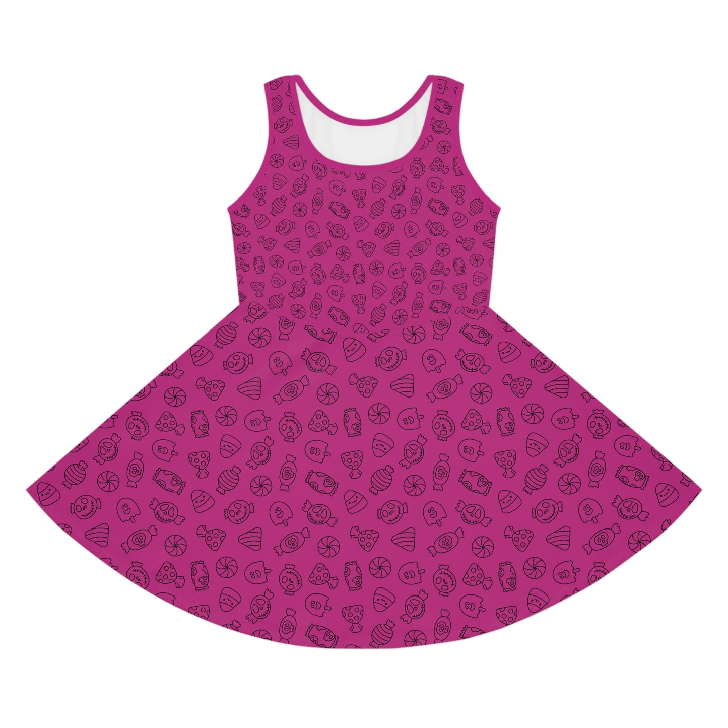 Pink Halloween Candy Girls' Sleeveless Sundress (AOP)