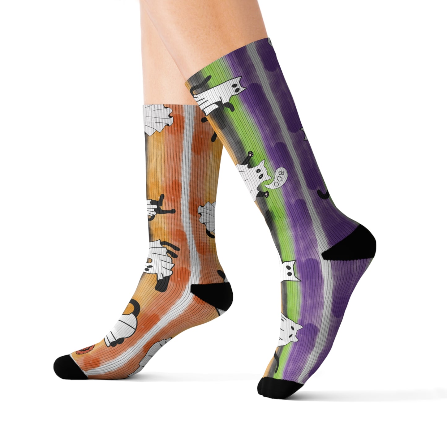 Windsor Wonders Halloween Ghost Cats Sublimation Socks