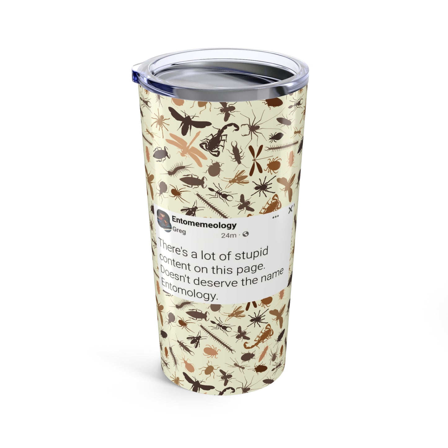 Entomemeology-Inspired 20oz Tumbler | Insect Pattern | Eco-Friendly Travel Mug | Perfect for Gifts, Outdoor Adventures, and Home Use