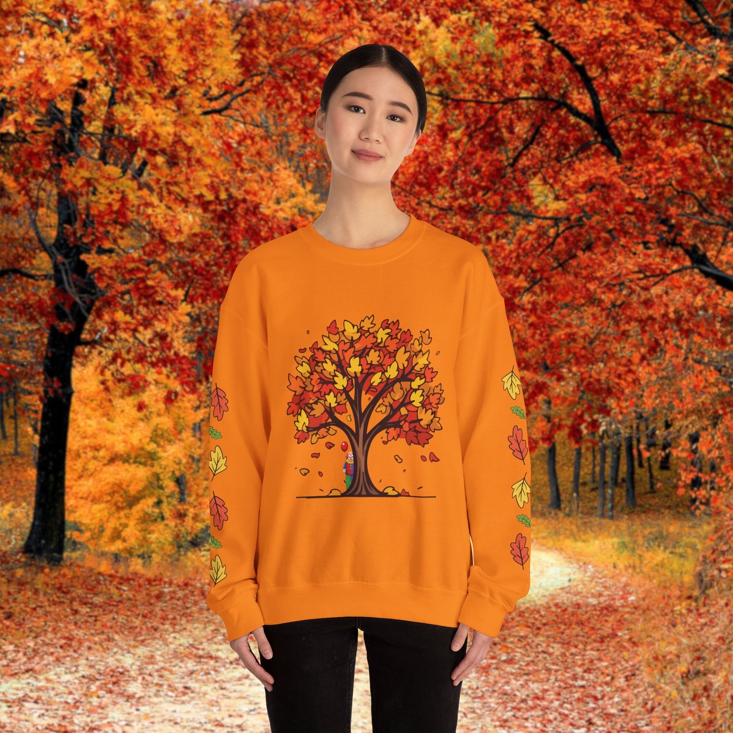 Autumnal Leaves Sweatshirt - Cozy Fall Crewneck for Nature Lovers, Perfect Gift for Thanksgiving, Casual Wear, and Seasonal Celebrations