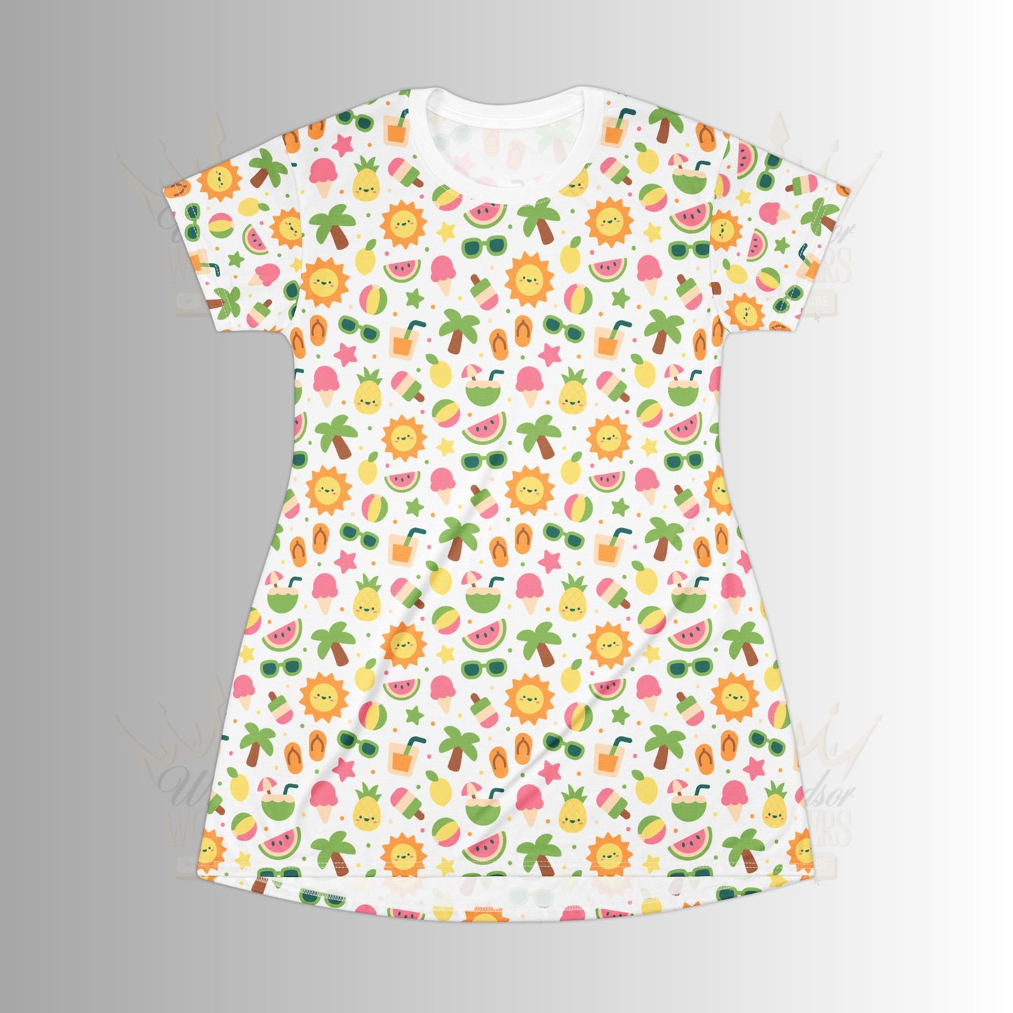 Bright Summer T-Shirt Dress | Summer Vibes, Casual Wear, Beach Day, Vacation Style, Gift for Her