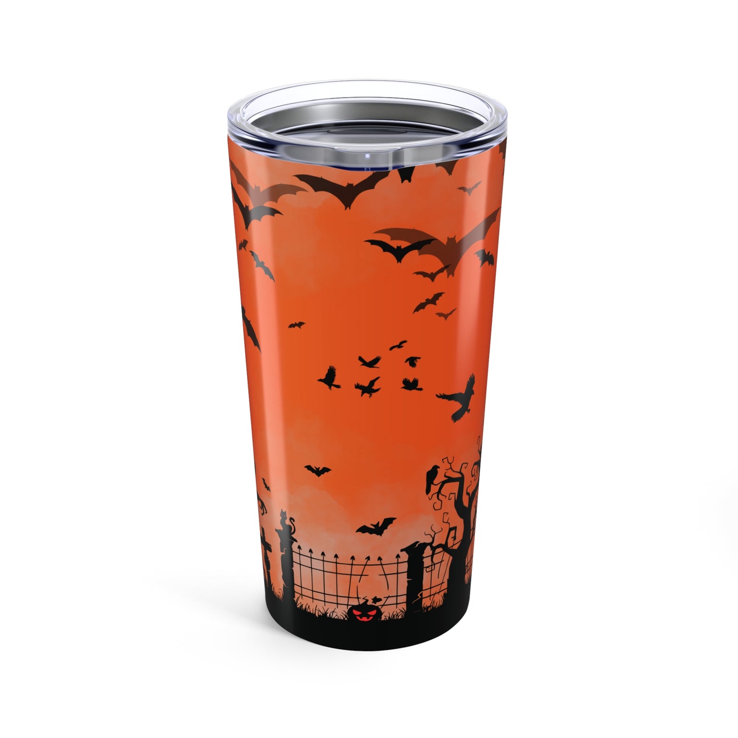 Orange Graveyard Halloween Tumbler 20oz