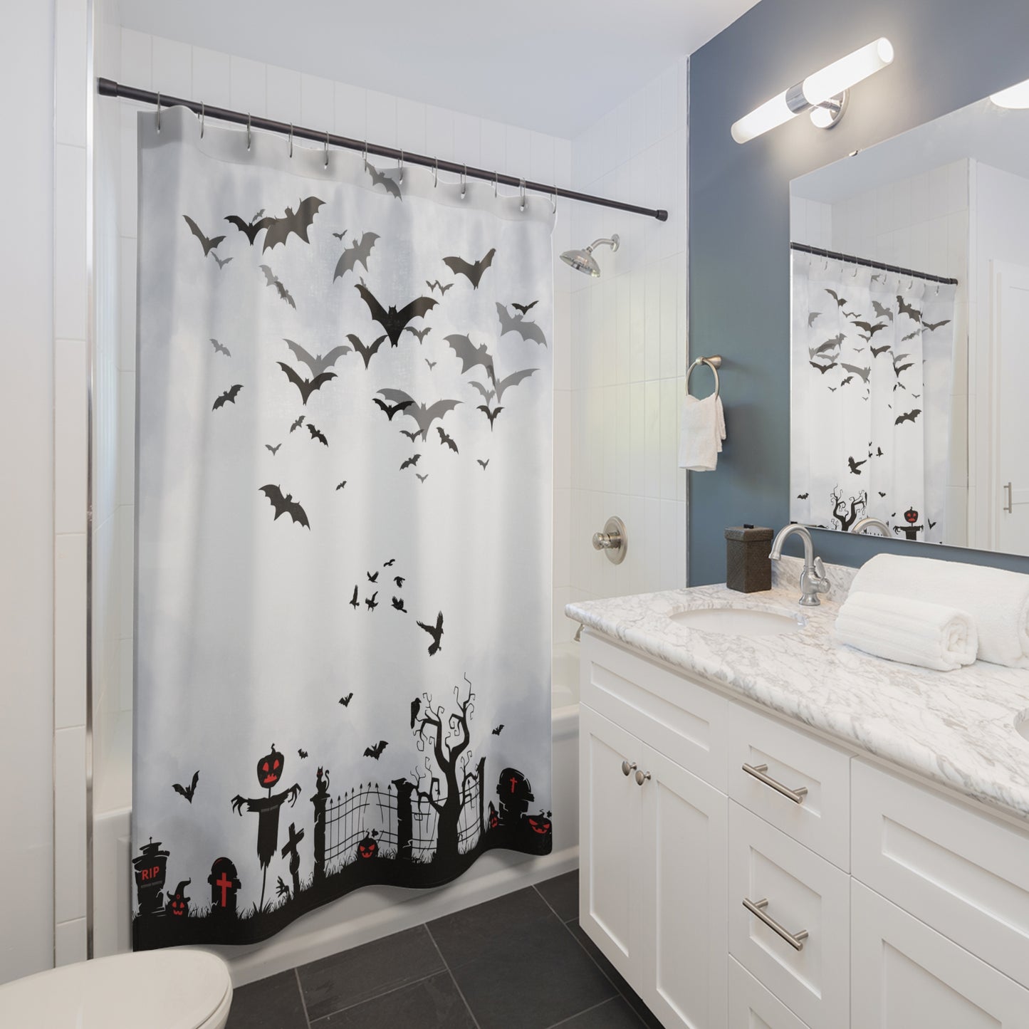 Windsor Wonders White Graveyard Shower Curtains