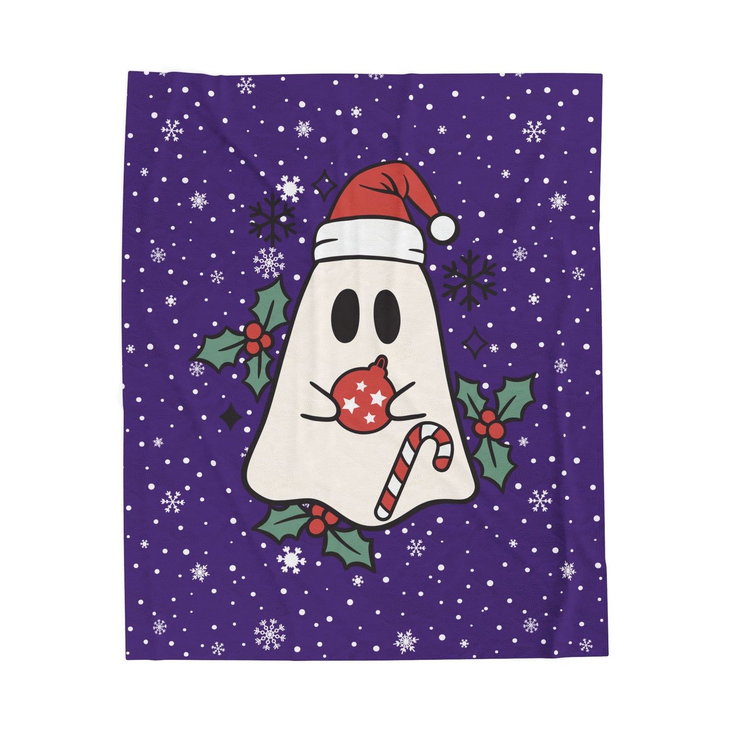 Big Festive Spirits Purple Velveteen Plush Blanket