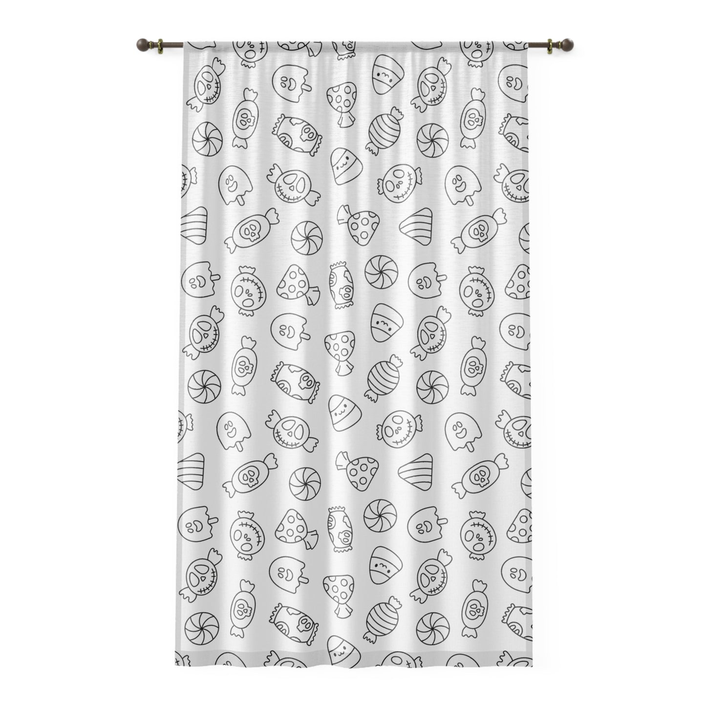Windsor Wonders White Halloween Candy Window Curtain