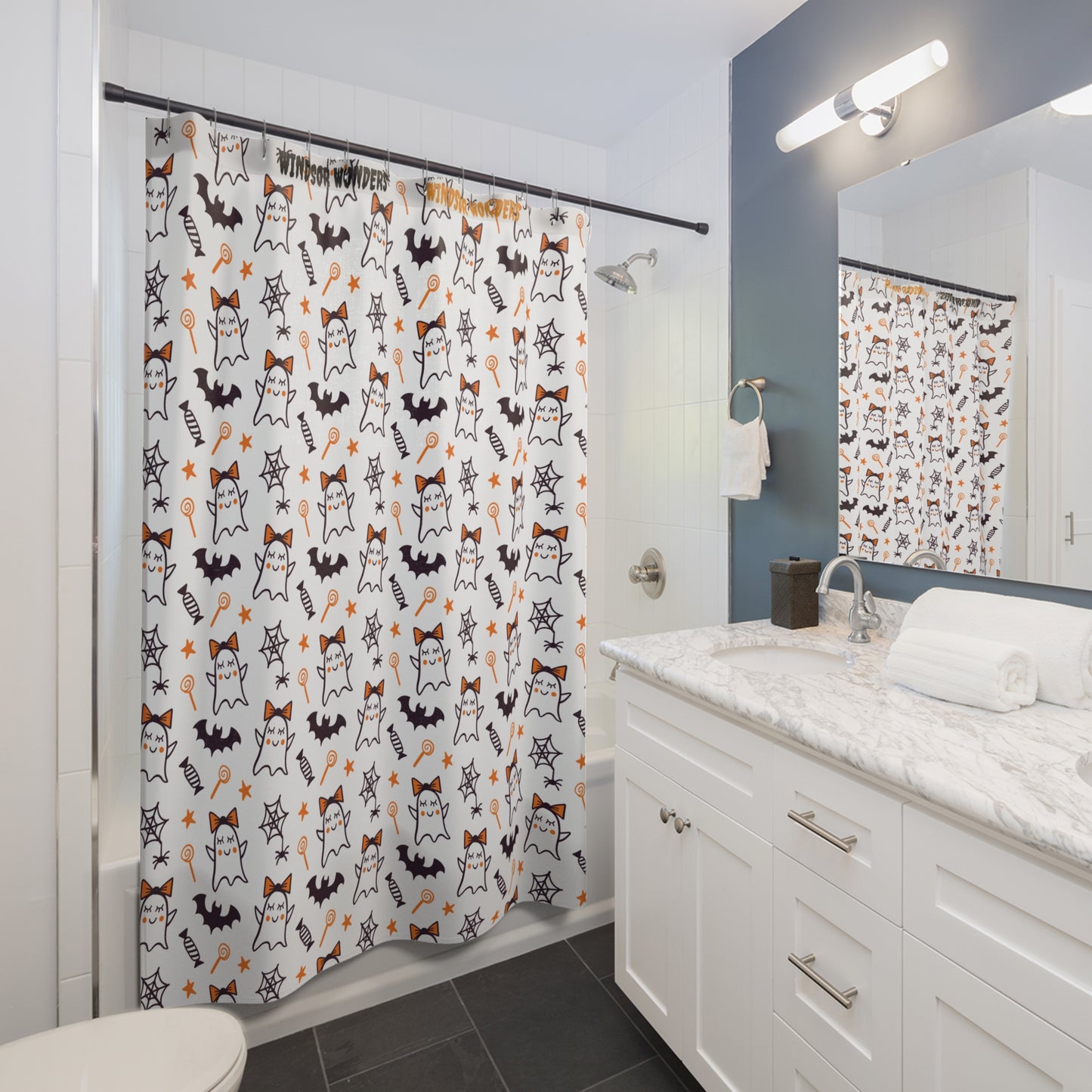 Windsor Wonders Cute Ghosts Shower Curtains