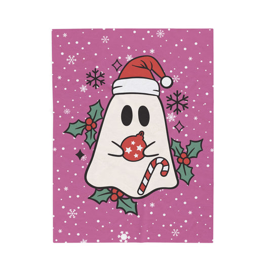 Big Festive Spirits Light Pink Velveteen Plush Blanket