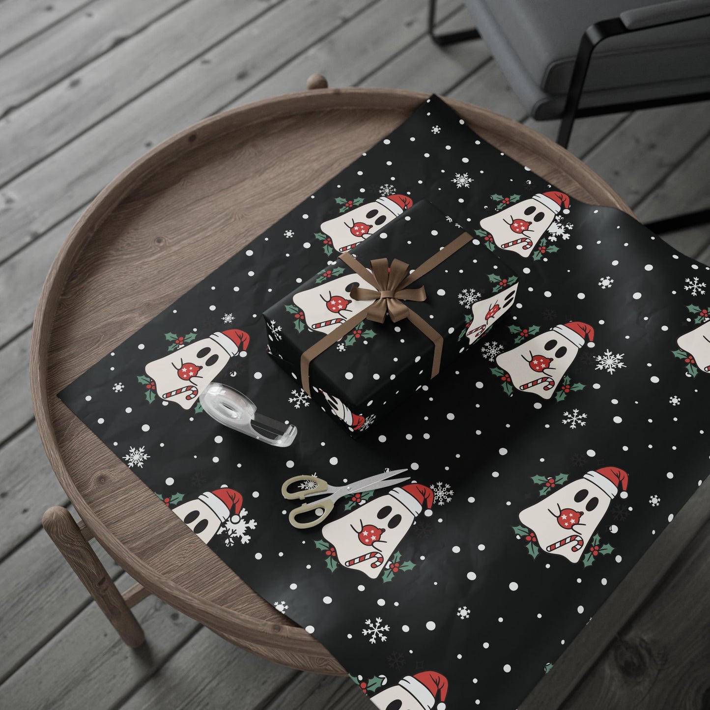 Festive Spirits Wrapping Papers Black