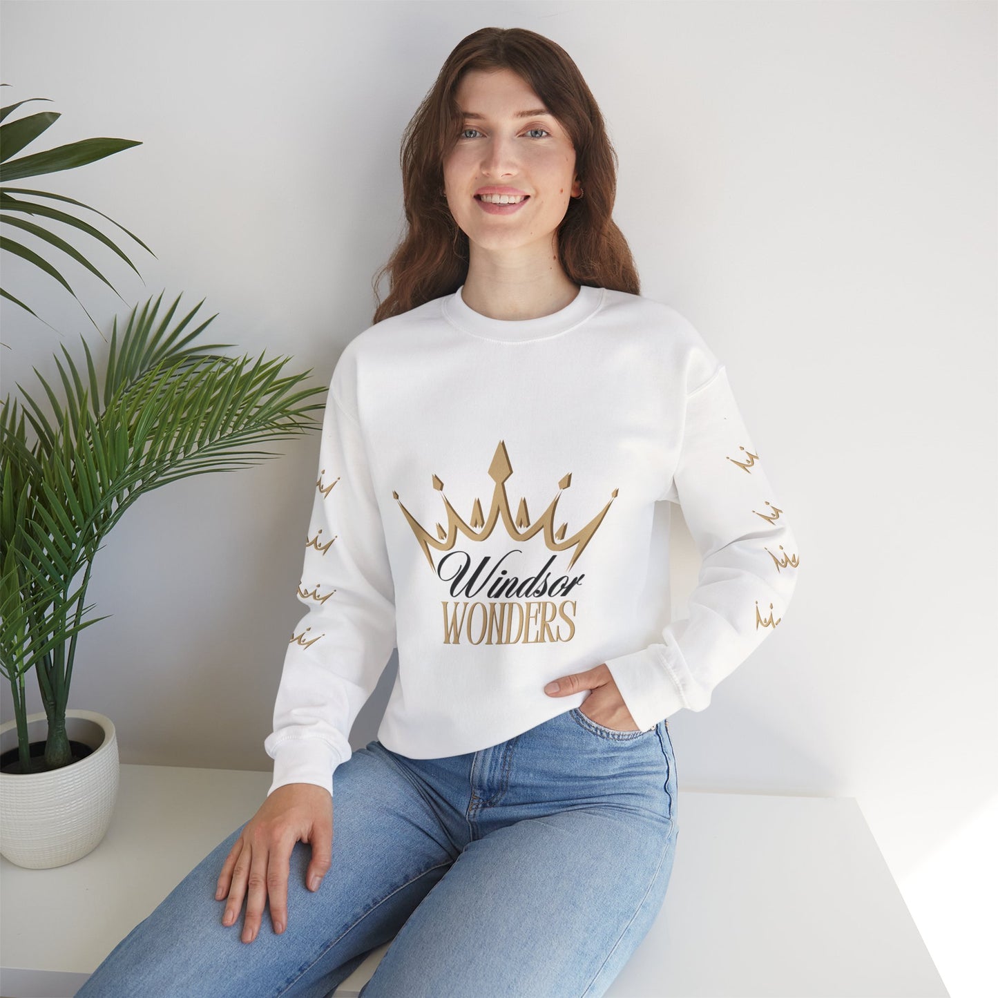 Windsor Wonders Crown Sweatshirt, Cozy Unisex Crewneck for Celebrations, Perfect Gift for Birthdays, Holidays, or Casual Wear