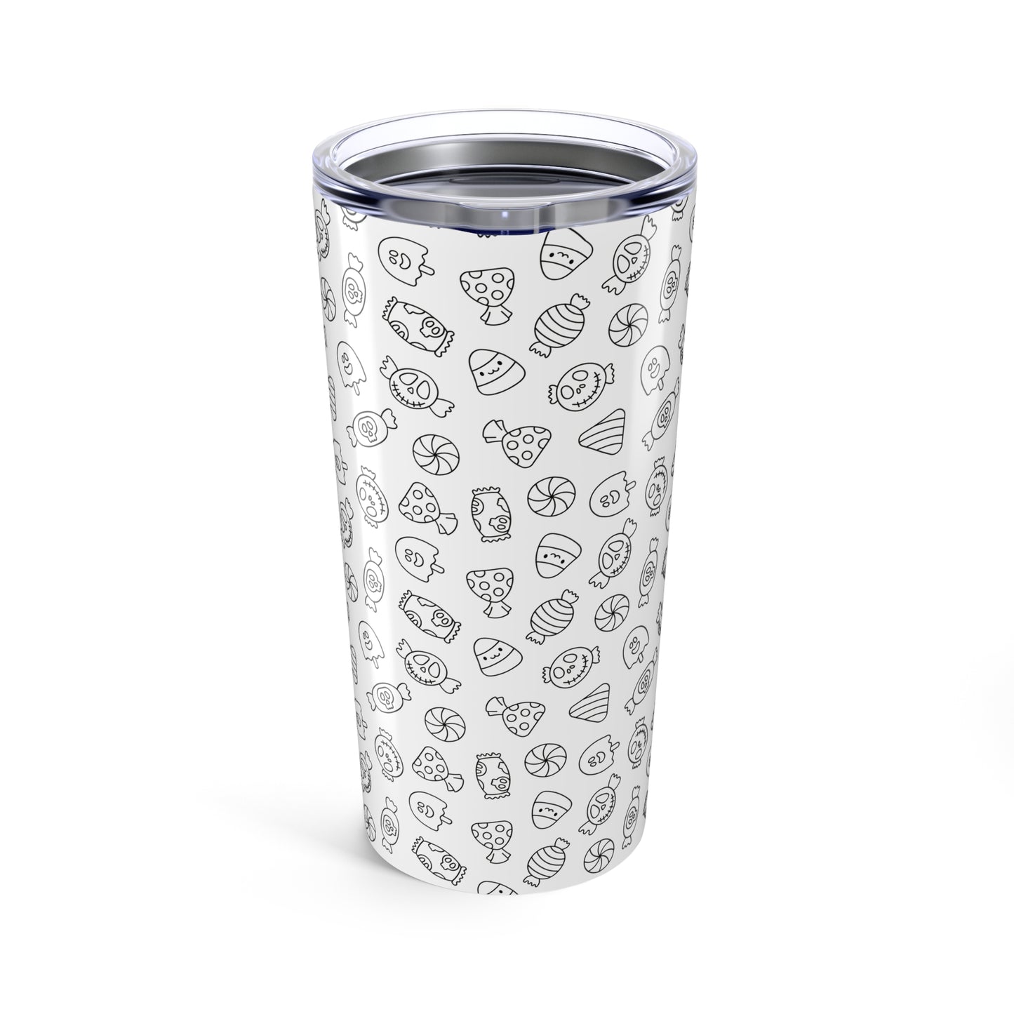 White Halloween Candy Tumbler 20oz