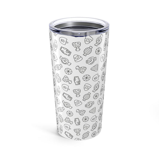 White Halloween Candy Tumbler 20oz