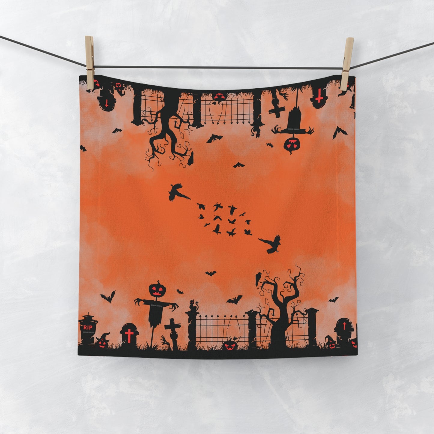 Windsor Wonders Orange Graveyard Face Towel