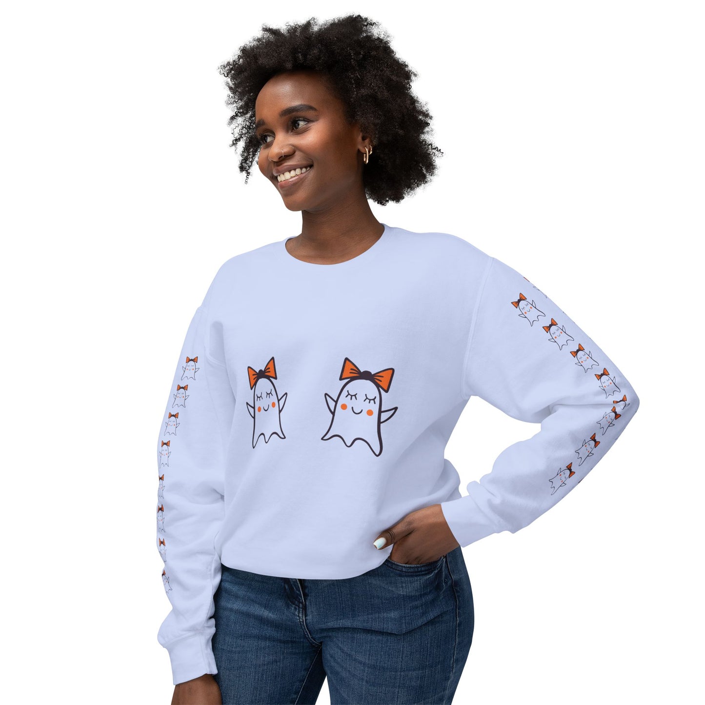 Cute Ghosts Unisex Lightweight Crewneck Sweatshirt