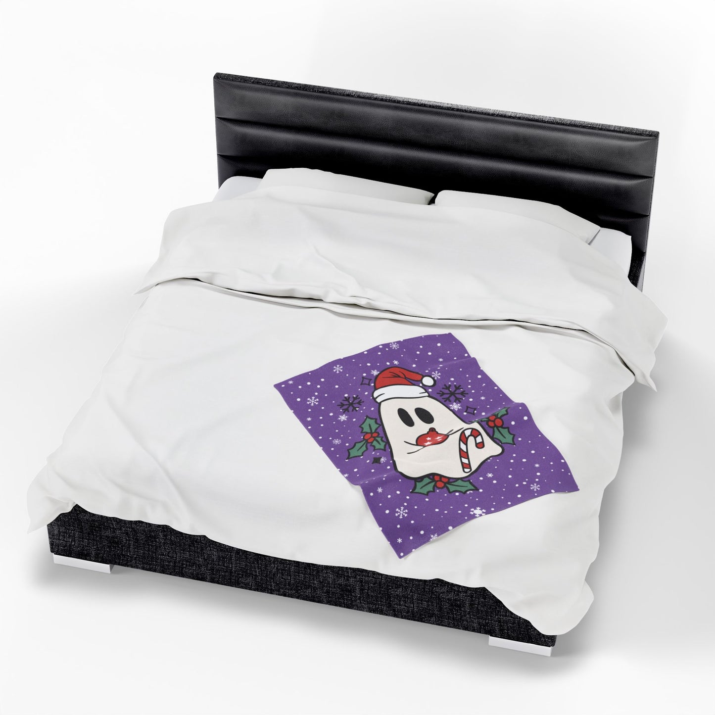 Big Festive Spirits Light Purple Velveteen Plush Blanket