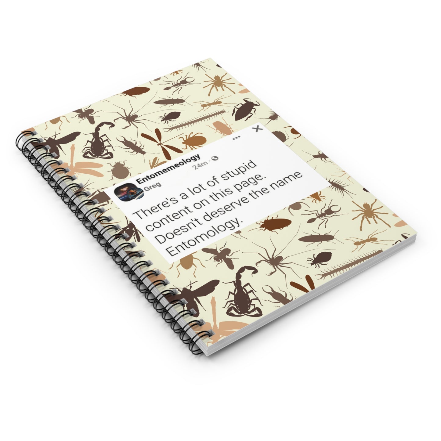 Entomemeology-Greg-Inspired Spiral Notebook - Perfect for Insect Lovers, Educational Gifts, Nature Journals, Note-taking, Daily To-Do Lists