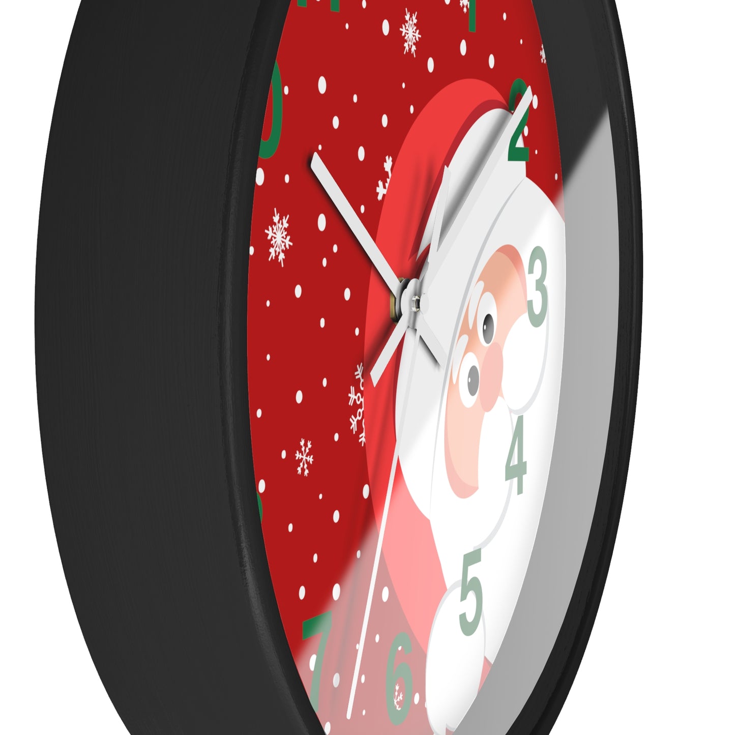 Santa's Watching Dark Red Wall Clock