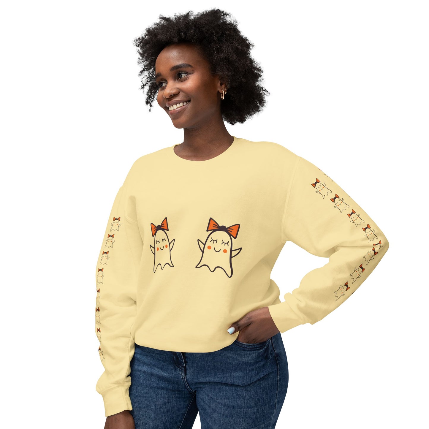 Cute Ghosts Unisex Lightweight Crewneck Sweatshirt