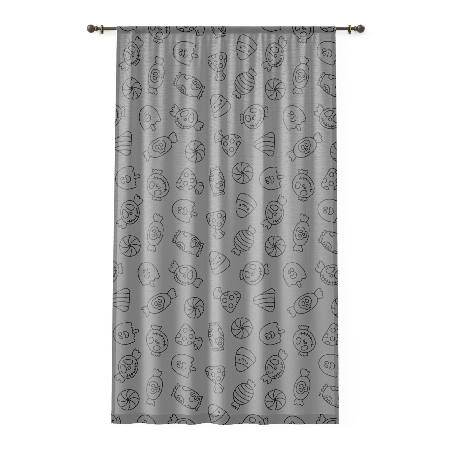 Windsor Wonders Grey Halloween Candy Window Curtain