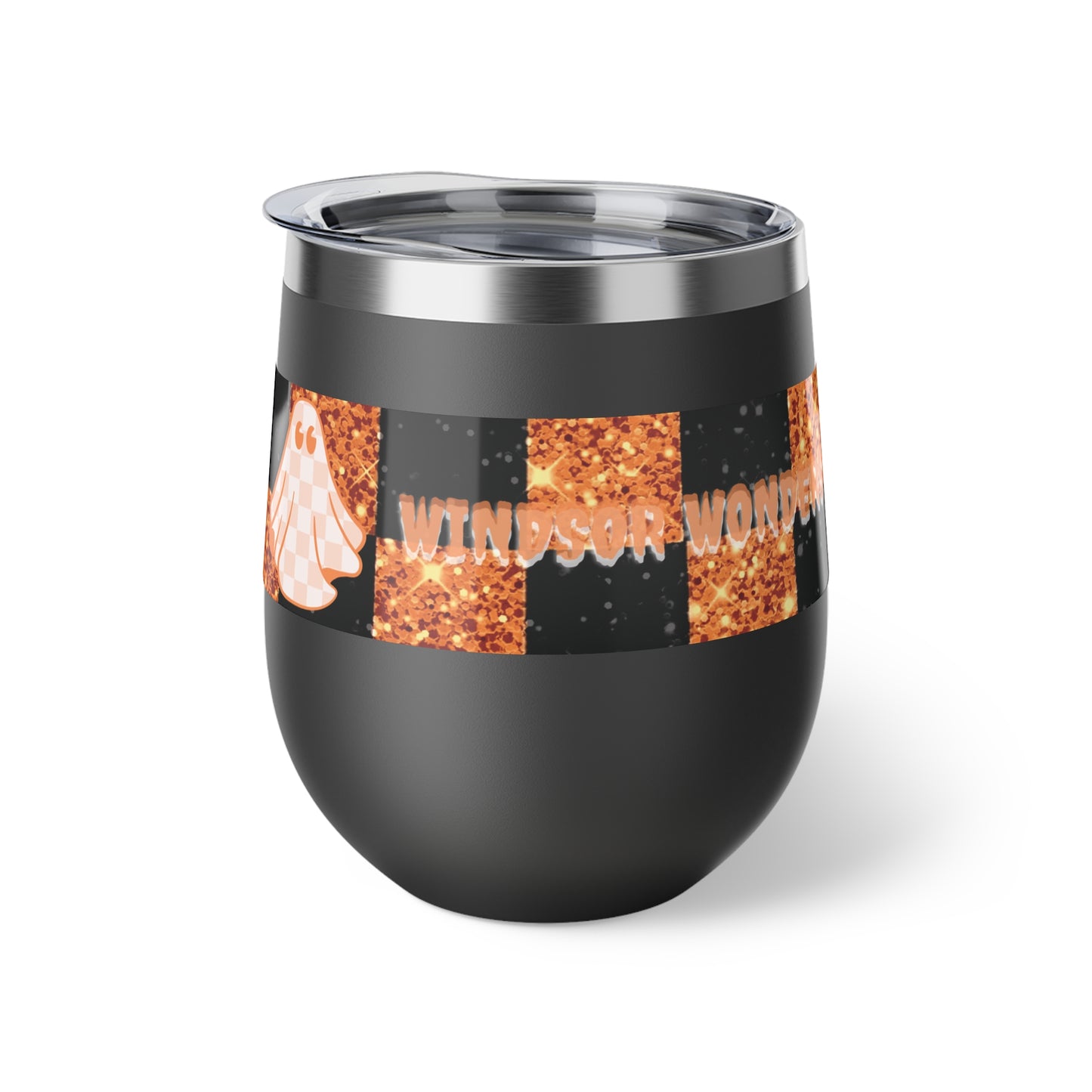 Windsor Wonders Orange Ghost Halloween Copper Vacuum Insulated Cup, 12oz