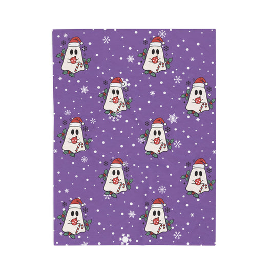 Festive Spirits Light Purple Velveteen Plush Blanket