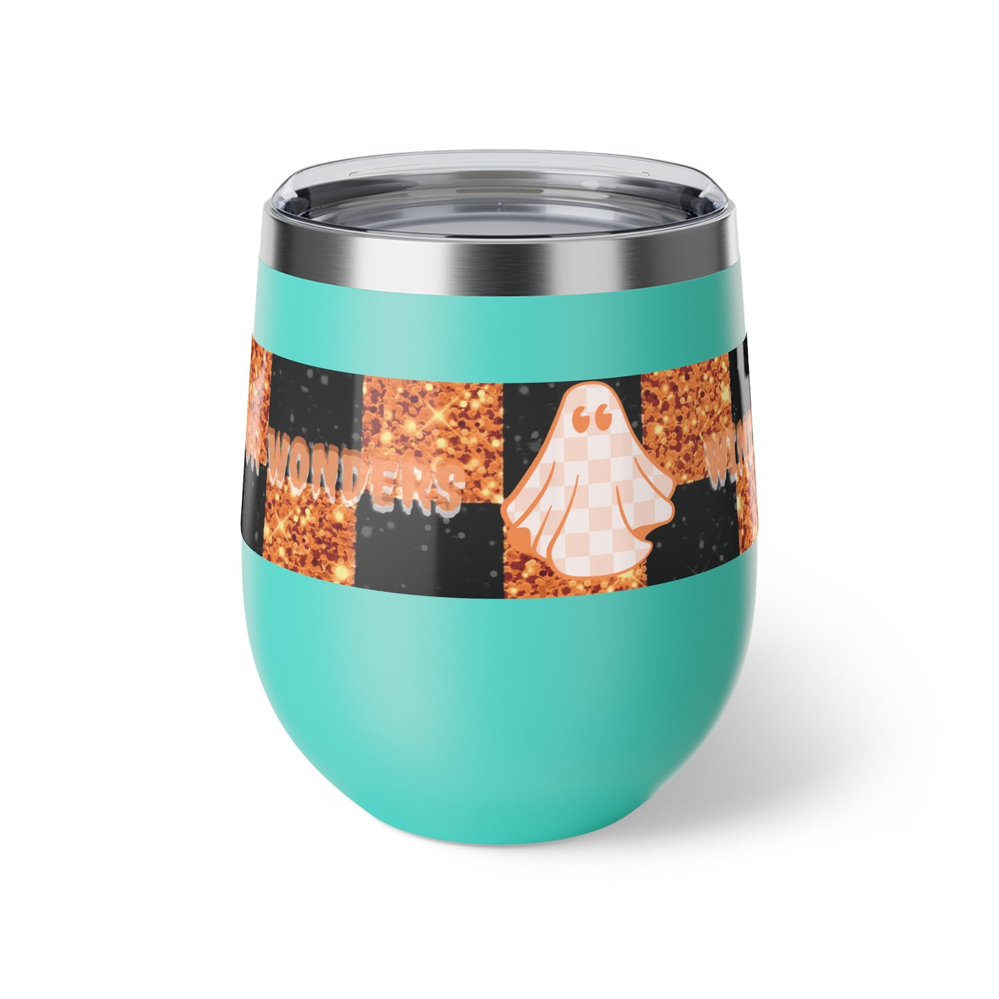Windsor Wonders Orange Ghost Halloween Copper Vacuum Insulated Cup, 12oz