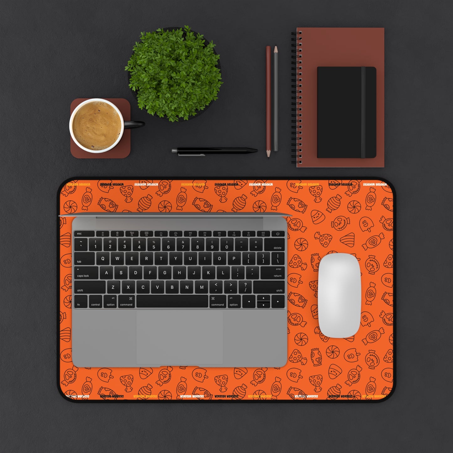 Windsor Wonders Orange Halloween Candy Desk Mat