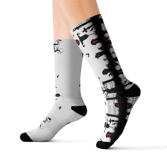 Windsor Wonders White Graveyard Sublimation Socks