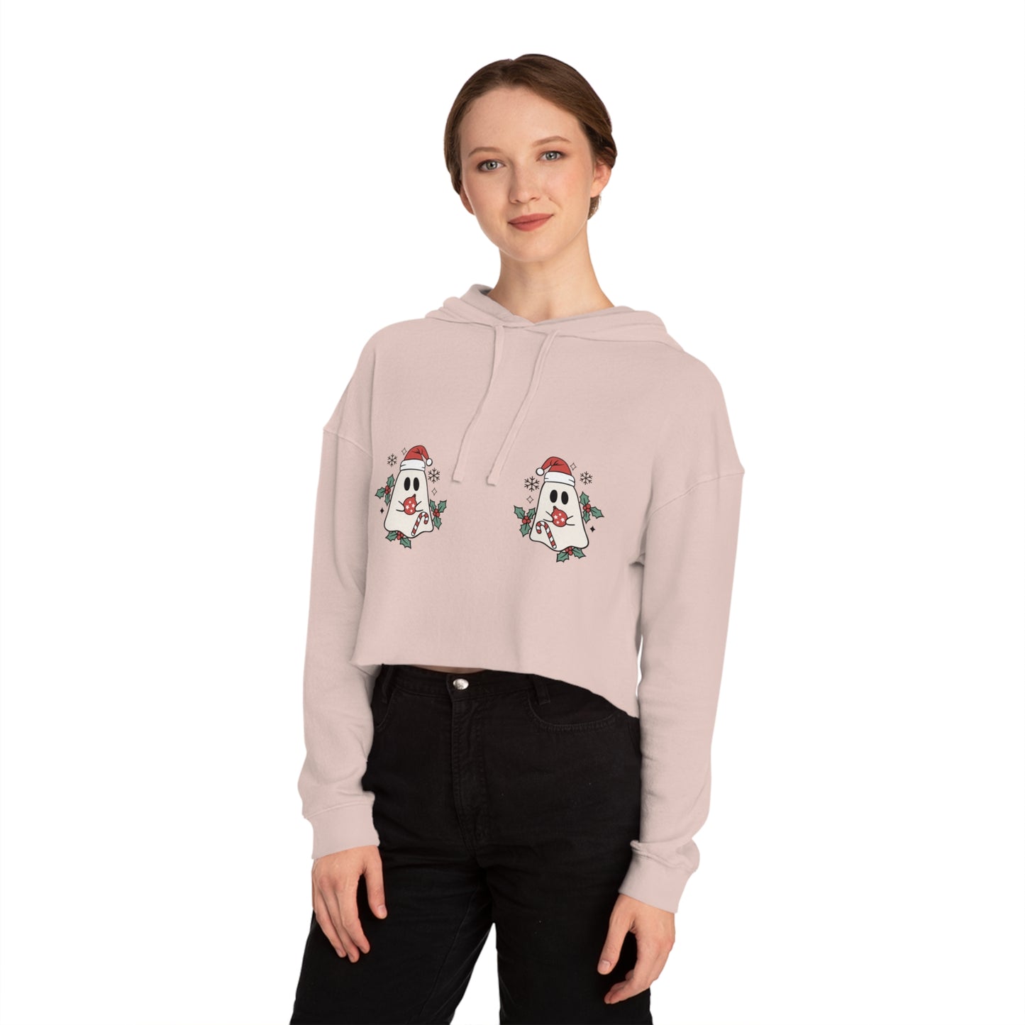 Festive Spirits Women’s Cropped Hooded Sweatshirt