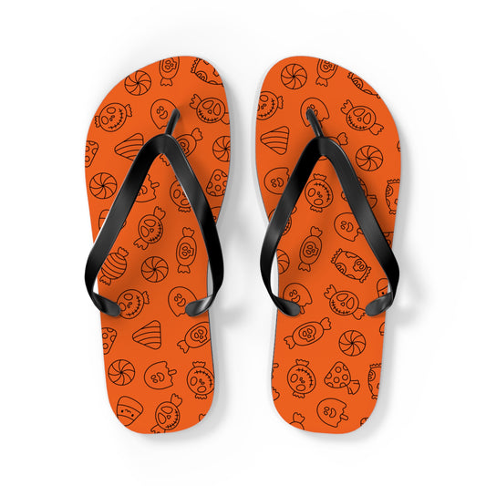 Windsor Wonders Orange Halloween Candy Flip Flops