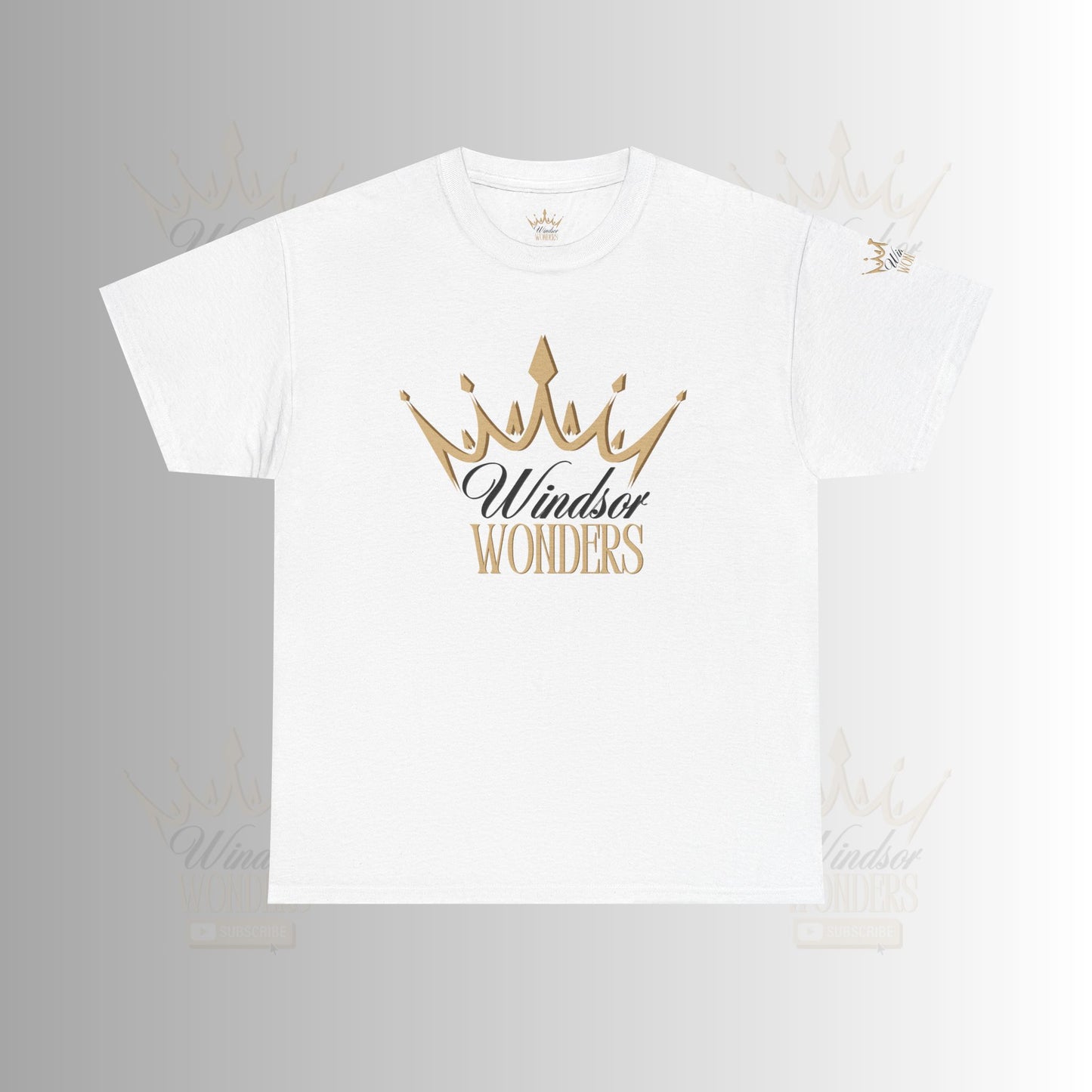Windsor Wonders Crown Tee | Gold Graphic T-Shirt, Unisex Casual Wear, Birthday Gift, Royalty Theme, Comfortable Fashion