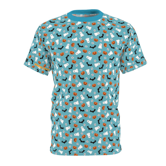 Windsor Wonders Blue Halloween Unisex Cut & Sew Tee (AOP)