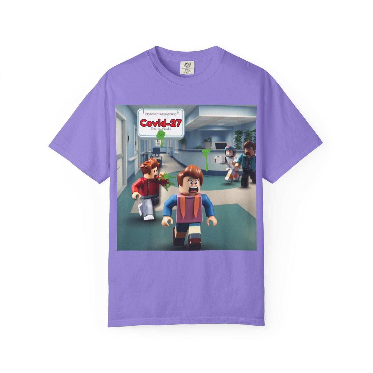 Covid-27 Pandemic Panic T-Shirt | Blocky Characters